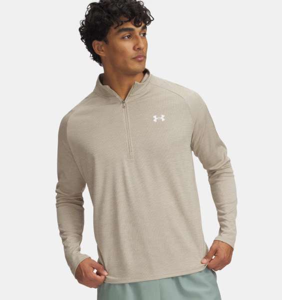 UA Tech Textured 1/2 Zip-BRN - Bild 1
